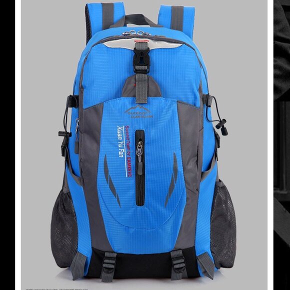 Red Red Nylon Travel Backpack Waterproof Outdoor Rucksack Men Camping Hiking Bag - Picture 2 of 7